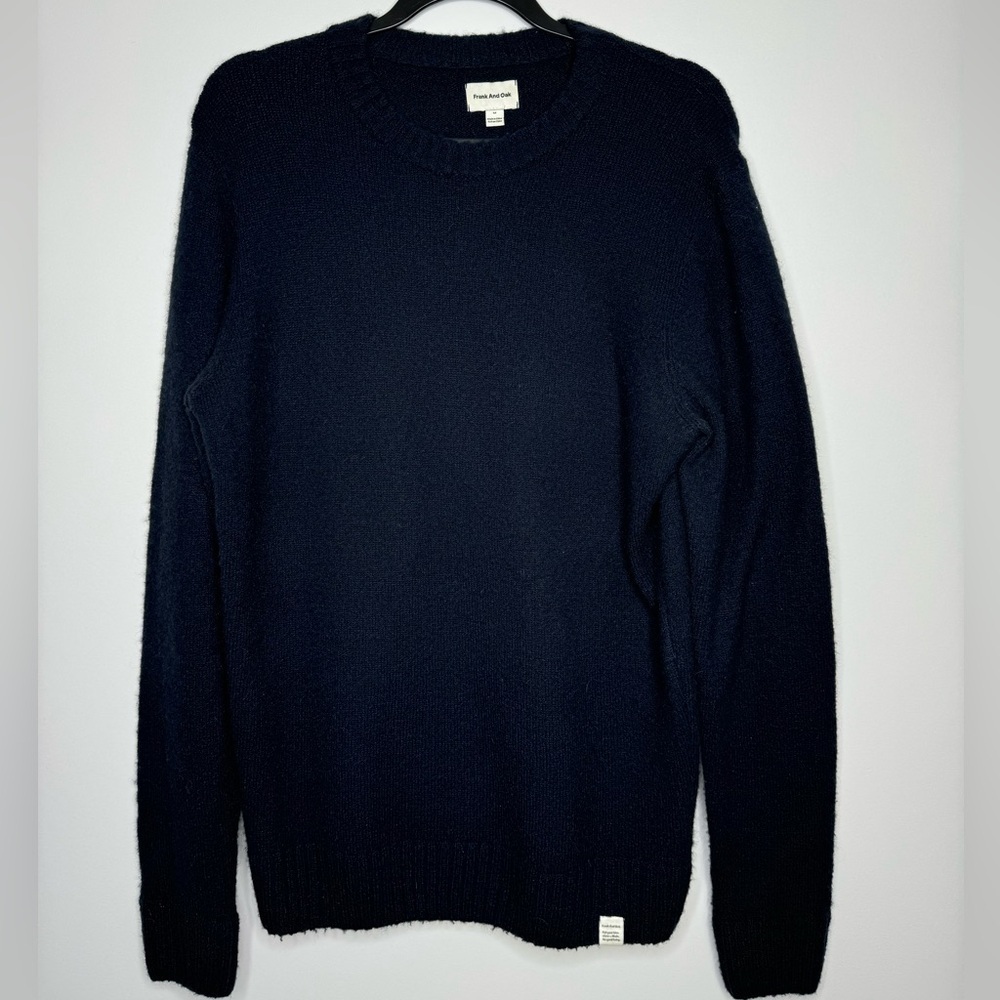 Frank and Oak navy wool crewneck sweater size medium